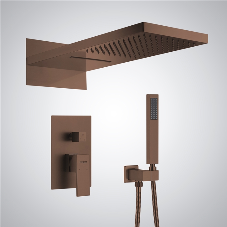 Fontana Normandie Oil Rubbed Bronze Finish Wall Mounted Rainfall Shower Set