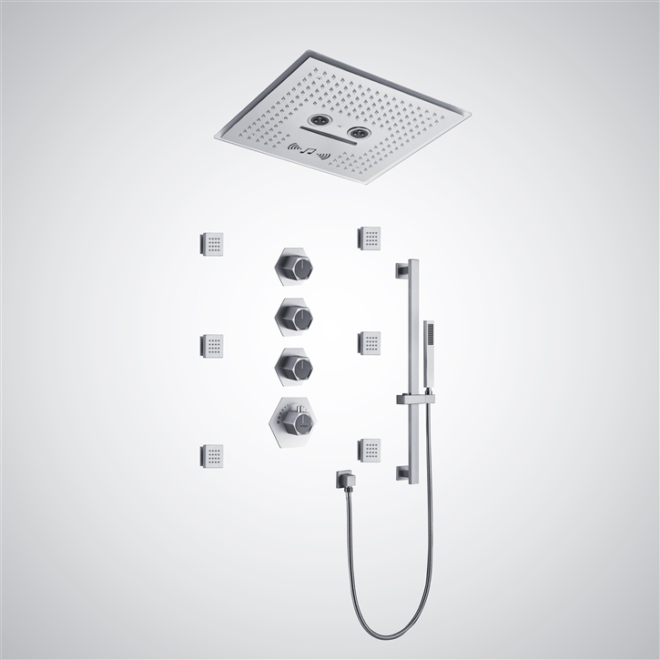 Fontana Serein Luxury Chrome LED and Music Shower Set