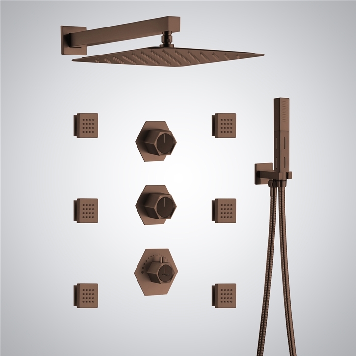 Fontana Quelle Powerful & Efficient Oil Rubbed Bronze LED Shower Set