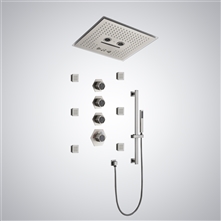 Fontana Iseo Ceiling Mounted Brushed Nickel Multifunctional Shower Set