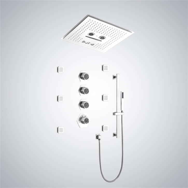 Fontana Iseo 2.5GPM Matte White Multifunctional Shower Set