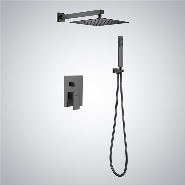 Fontana Coria Minimalist Gun Metal Grey Sleek Shower Set