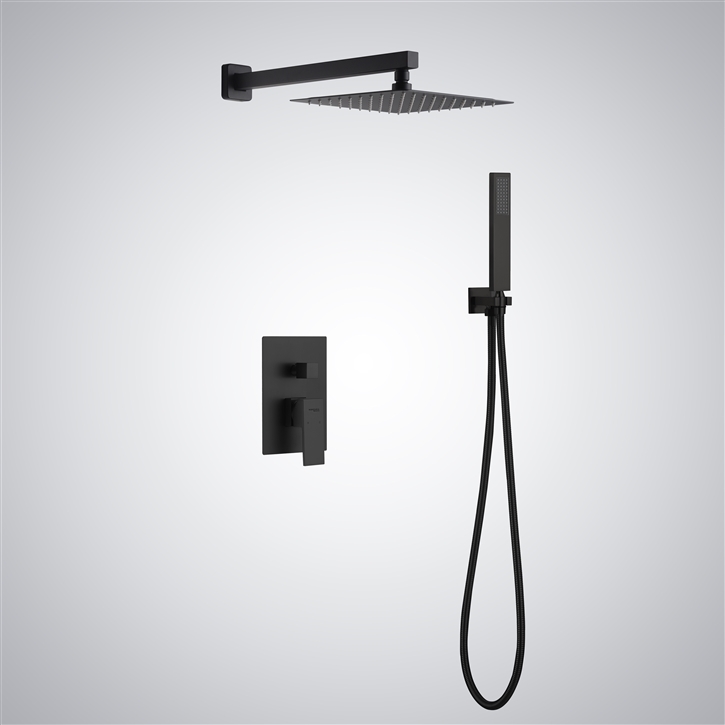 Fontana Coria 1.8 GPM Stainless Steel Shower Set In Matte Black Finish