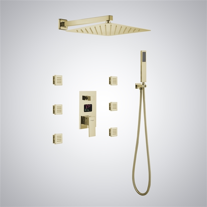 Fontana Hervas Champagne Finish Shower Set