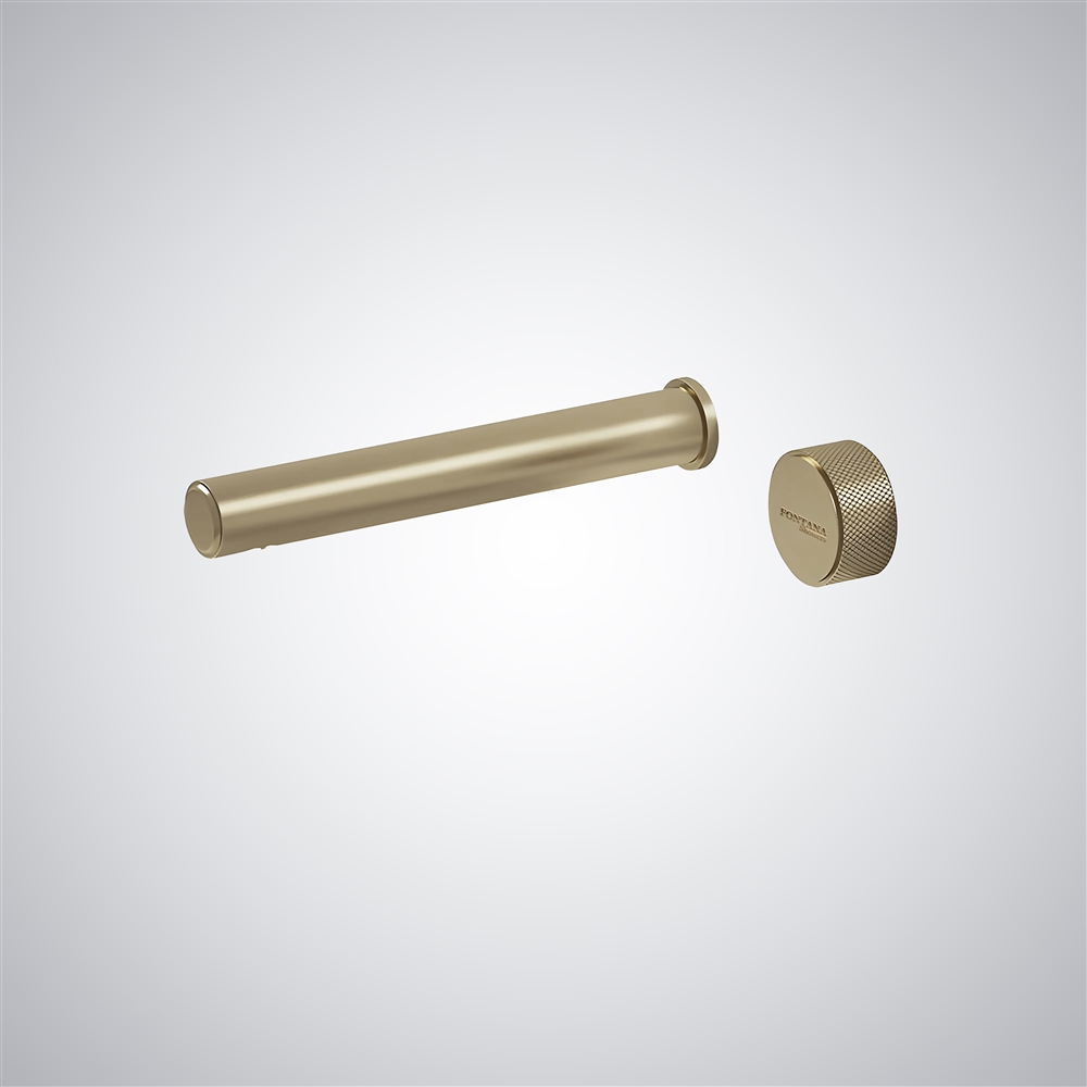 Fontana Lissone Minimilistic Champagne Finish Single Handle Bathroom Faucet with Hot & Cold mixer