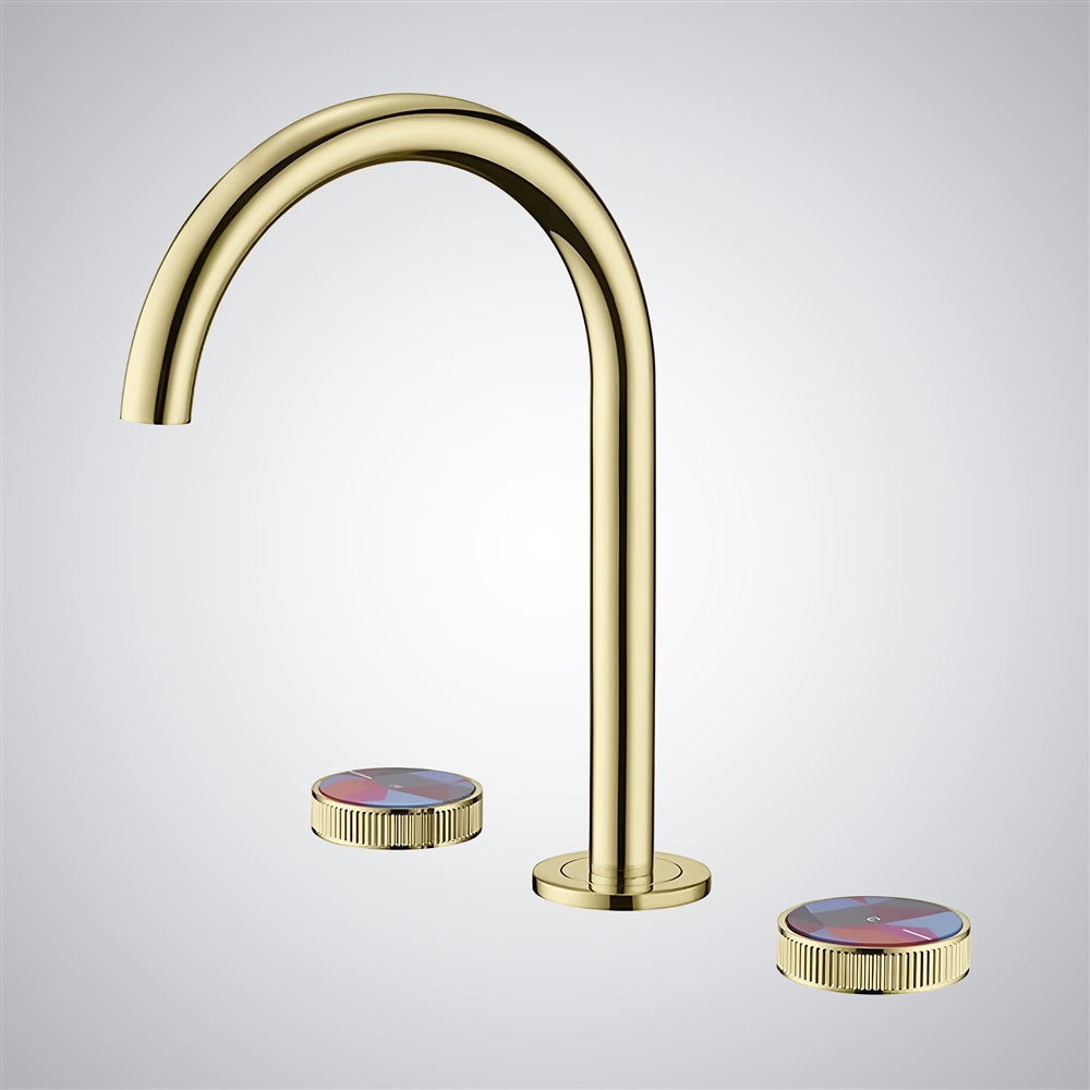 Fontana Blanca Contemporary  Bathroom Sink Faucet In Brushed Gold Finish
