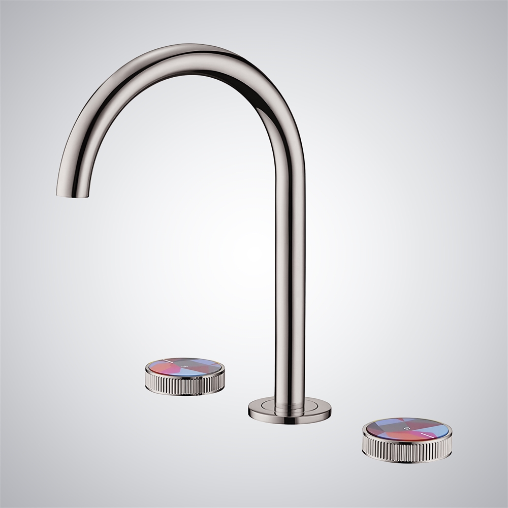 Fontana Blanca Hot & Cold Brushed Nickel Finish Bathroom Sink Faucet