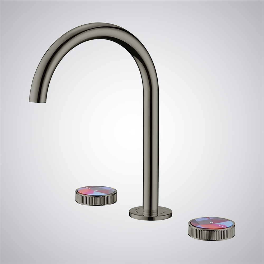 Fontana Blanca Elegant Inverse J-Shaped Gun Metal Gray Finish Bathroom Sink Faucet