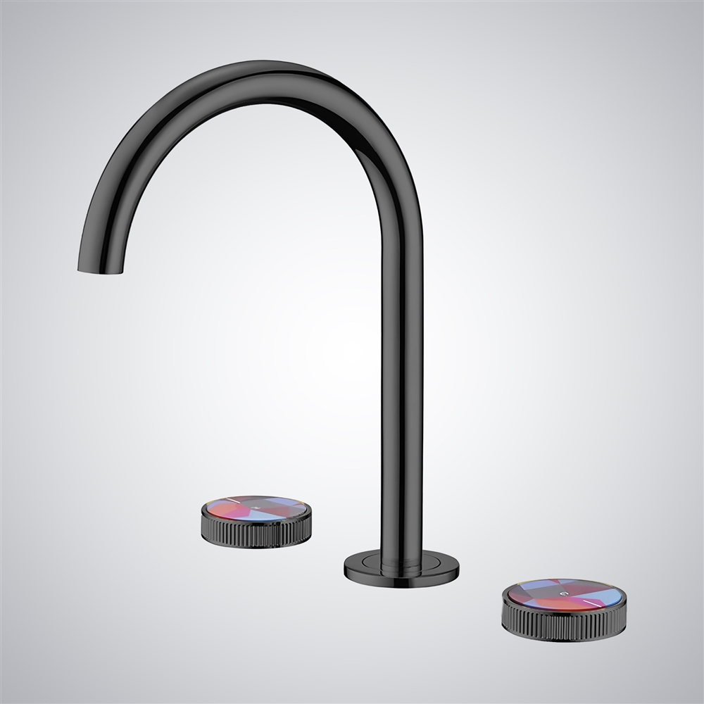 Fontana Blanca Sophisticated Hot & Cold Featured Bathroom Sink Faucet in Matte Black Finish