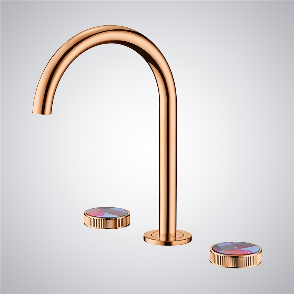 Fontana Blanca Sleek Inverted U Bathroom Sink Faucet In Rose Gold Finish