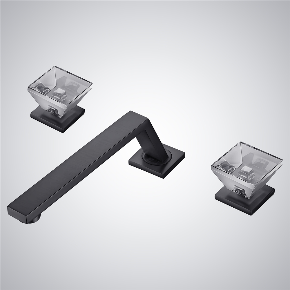 Fontana Sirolo Minimalist Design Matte Black Finish Bathroom Sink Faucet