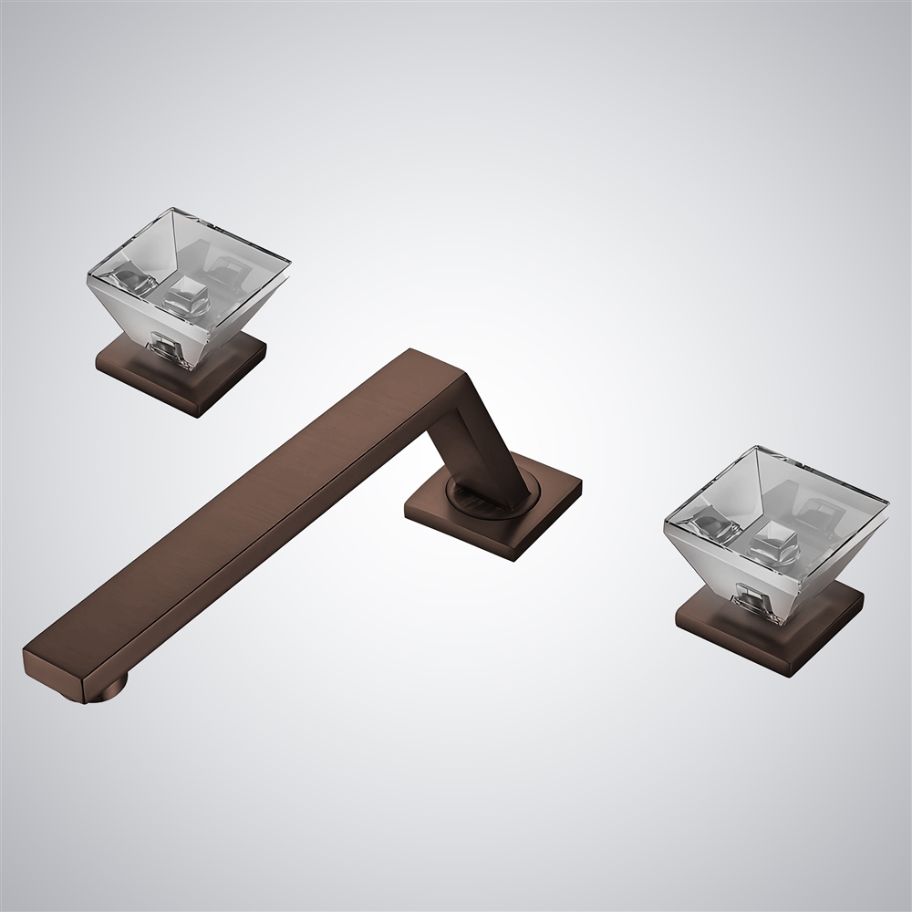 Fontana Sirolo Elegant Oil Rubbed Bronze Finish Crystal Handles Sink Faucet