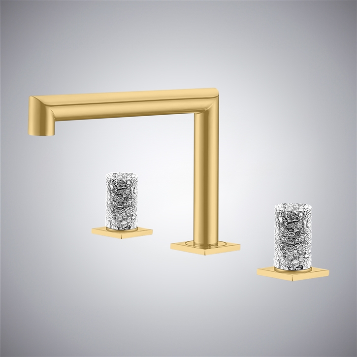 Fontana Nanto Classic Brushed Gold Finish Deck Mounted Bathroom Sink Faucet