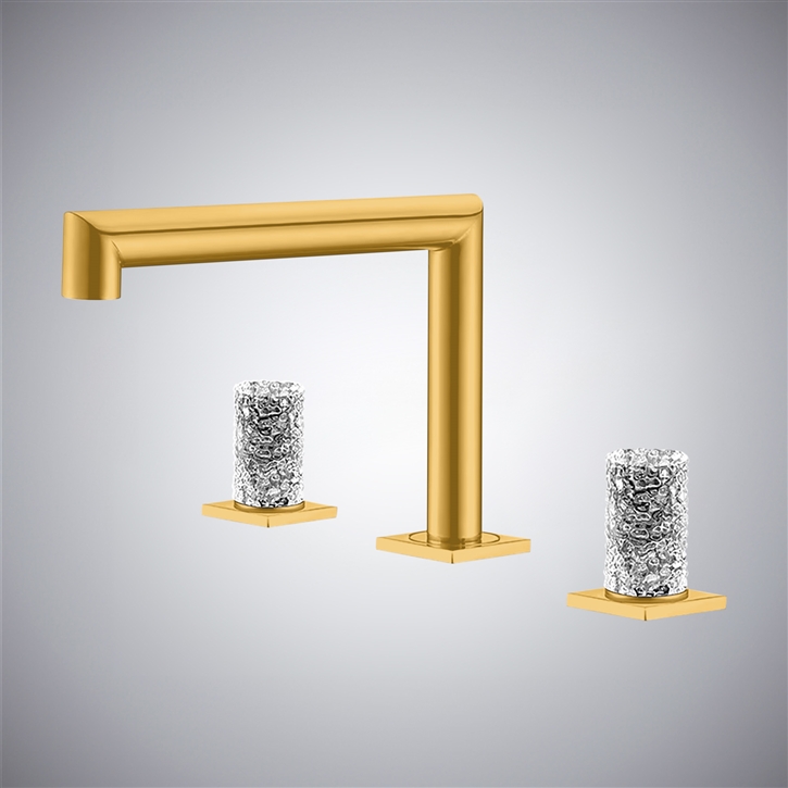 Fontana Nanto Luxe Gold Finish Deck Mounted Bathroom Sink Faucet
