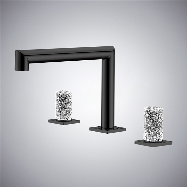 Fontana Nanto Contemporary Matte Black Bathroom Sink Faucet With Dual Handles