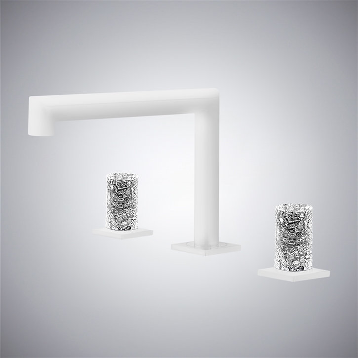 Fontana Nanto Pure Matte White Sophisticated Bathroom Sink Faucet