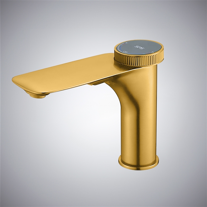 Fontana Ziano Innovative Hot & Cold Bathroom Sink Faucet in Gold Finish