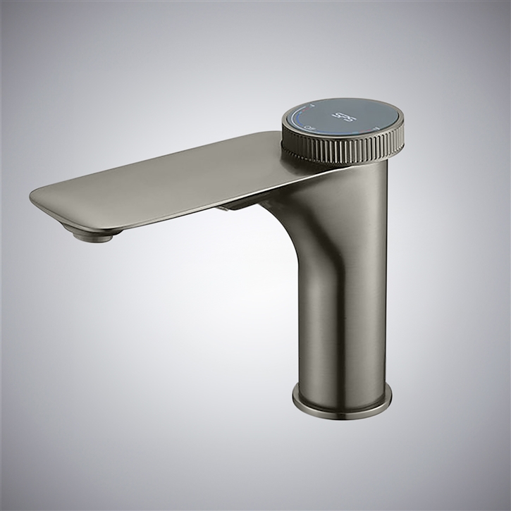 Fontana Ziano Deck Mounted Multifunctional  Bathroom Sink Faucet in Gun Metal Gray Finish