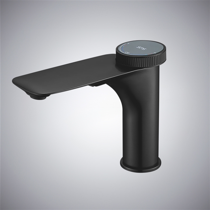 Fontana Ziano Matte Black Finish Bathroom Sink Faucet with Hot & Cold Function