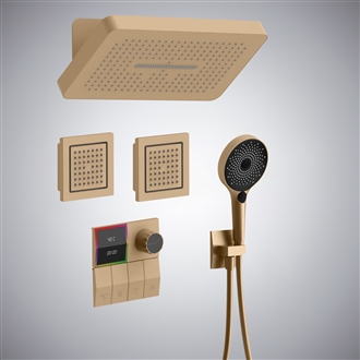 Fontana Guspini Sophisticated Champagne Finish Digital Shower Set