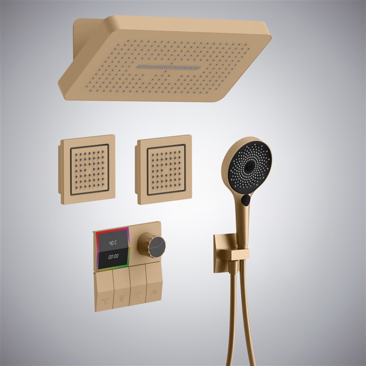 Fontana Guspini Sophisticated Champagne Finish Digital Shower Set