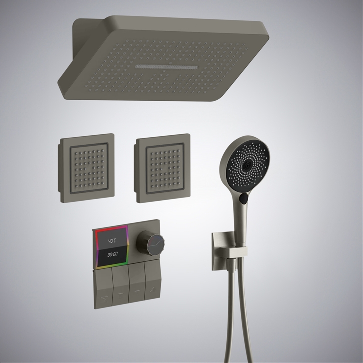 Browse Shower Set Sale! Fontana Guspini Classy Gun Metal Gray Finish ...