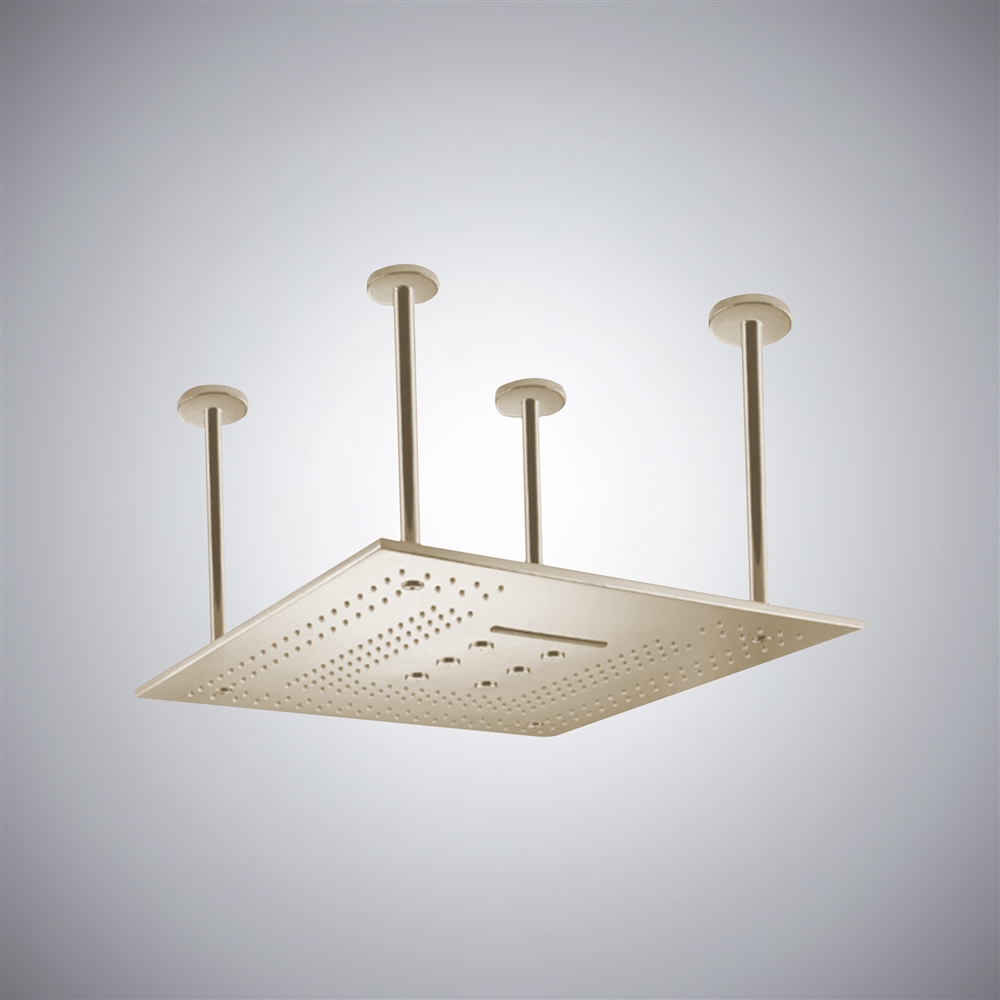 Fontana Molveno Artistic 24" Ceiling Mounted Rainfall Shower Head in Champagne Finish
