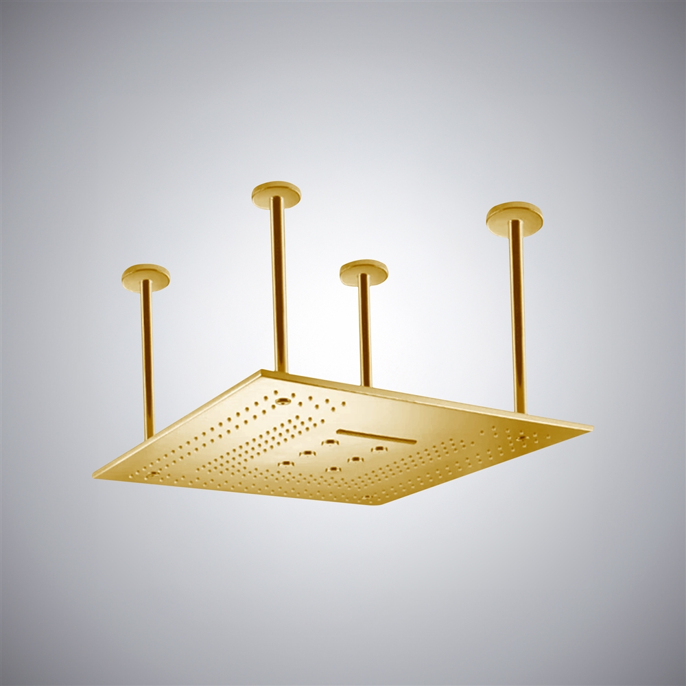 Fontana Molveno Regal Ceiling Mounted 24" Rain Shower Head in Gold Finish