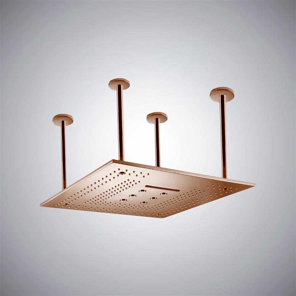 Fontana Molveno Luxe Rose Gold Finish 24" Rainfall Shower Head