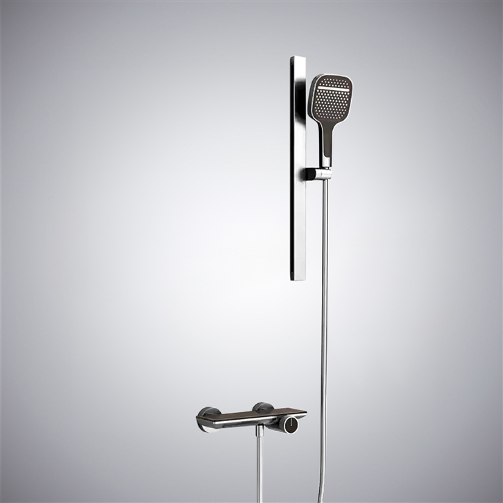 Fontana Nijar Wall Mounted Chrome Finish Bathroom Shower Faucet With Storage Bar