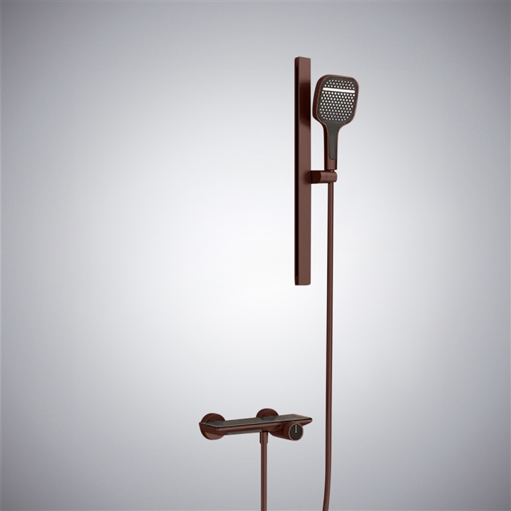 Fontana Nijar Modern Oil Rubbed Bronze Finish Wall Mounted Shower Faucet with Handheld Rain Shower