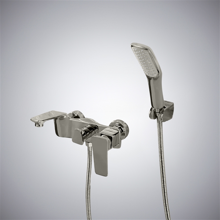 Fontana Illora Classic Gun Metal Gray Finish Hot & Cold Bathtub Shower Faucet With Handheld Shower