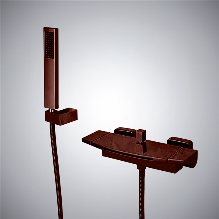 Fontana CehegÃ­n Elegant Oil Rubbed Bronze Wall Mounted Bathtub Faucet With Handheld Shower
