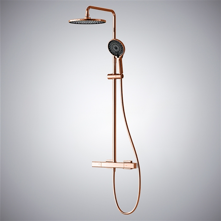 Fontana Cabiate Royal Flow Multifunction Shower Set With Handshower in Rose Gold Finish