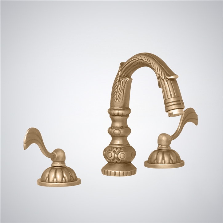 Fontana Aviles Royal Flow Champagne Finish Sink Faucet With Dual Handle