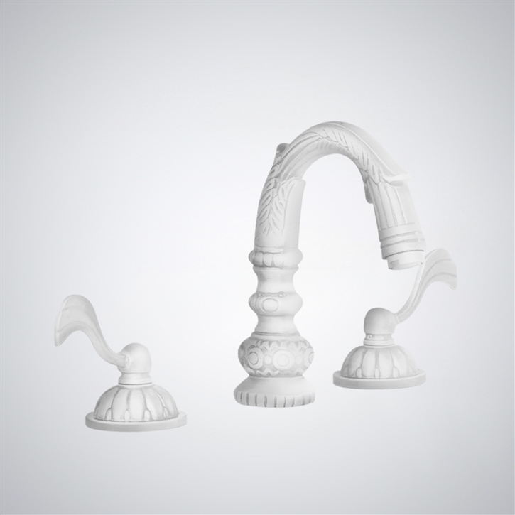 Fontana Aviles Dual Handle Classy Pure Matte White Finish Sink Faucet