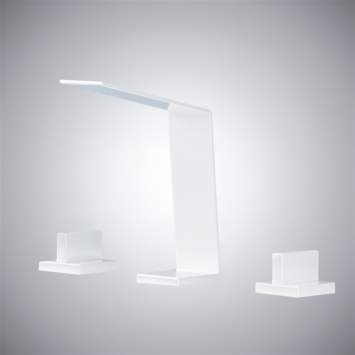 Fontana Duronia Sleek & Classy Pure Matte White Finish Dual Handle Hotel Sink Faucet