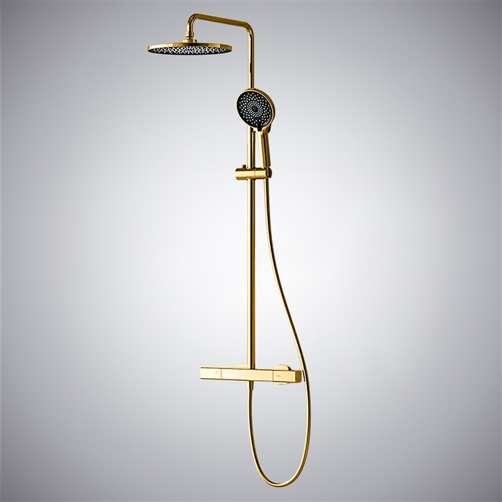 Fontana Nave Timeless Gold Finish 4 Way Functional Shower Set With Hand Shower & Jet