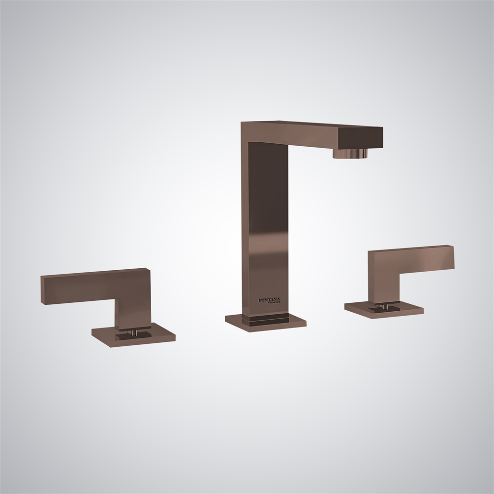 Fontana Aidone Deck Mounted Bathroom Sink Faucet with Dual Handle in Oil Rubbed Bronze Finish