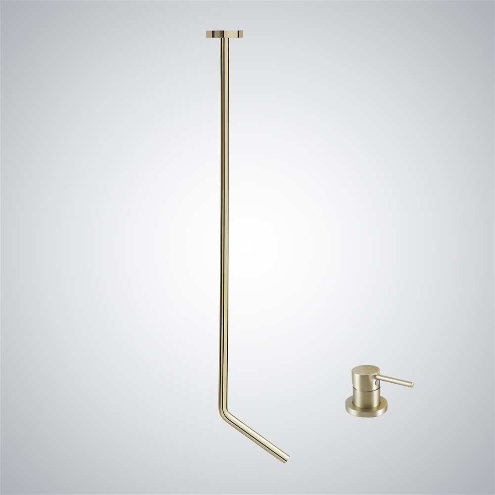Fontana Arvier Classic Deck Mounted Basin Faucet with Hot & Cold Mixer in Champagne Finish