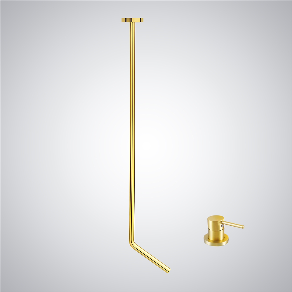 Fontana Arvier Unique Deck Mounted Basin Faucet with Hot & Cold Mixer in Gold Finish