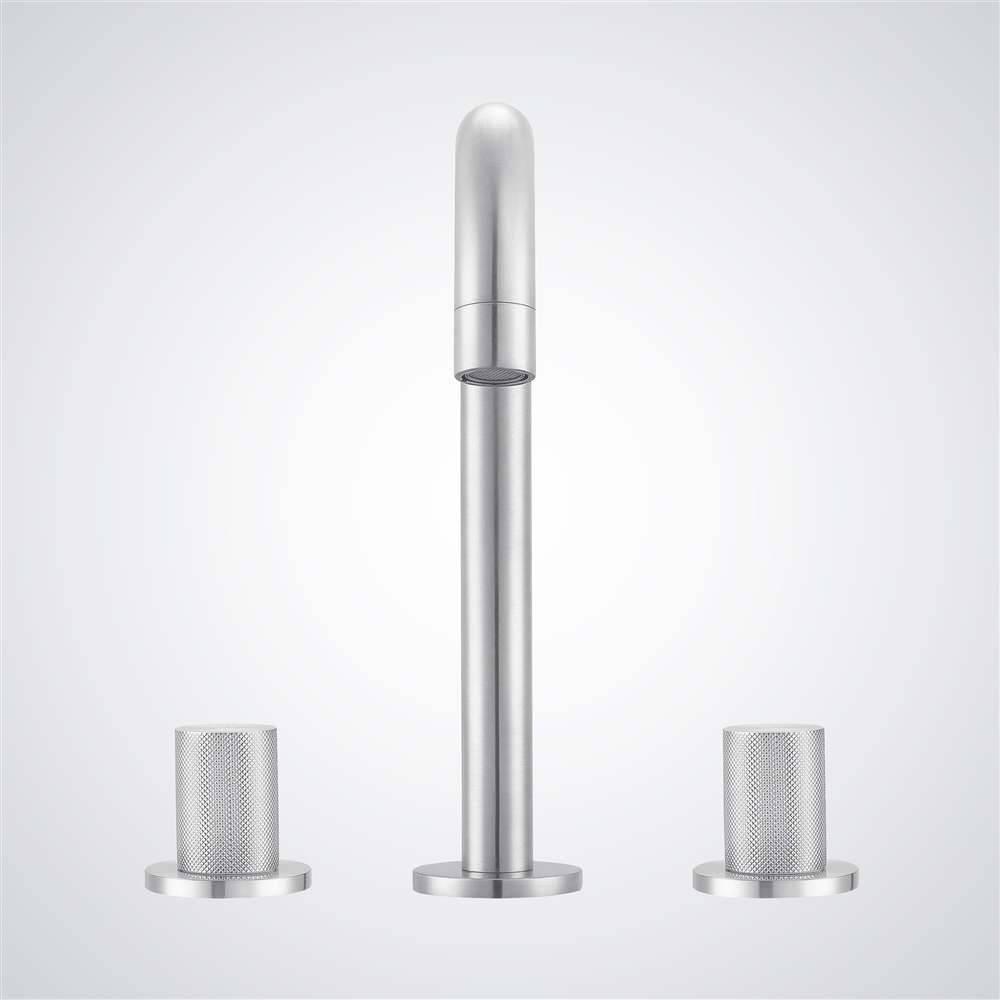 Fontana Bagnara Contemporary Deck Mounted Chrome Finish Bathroom Sink Faucet with Dual Knob