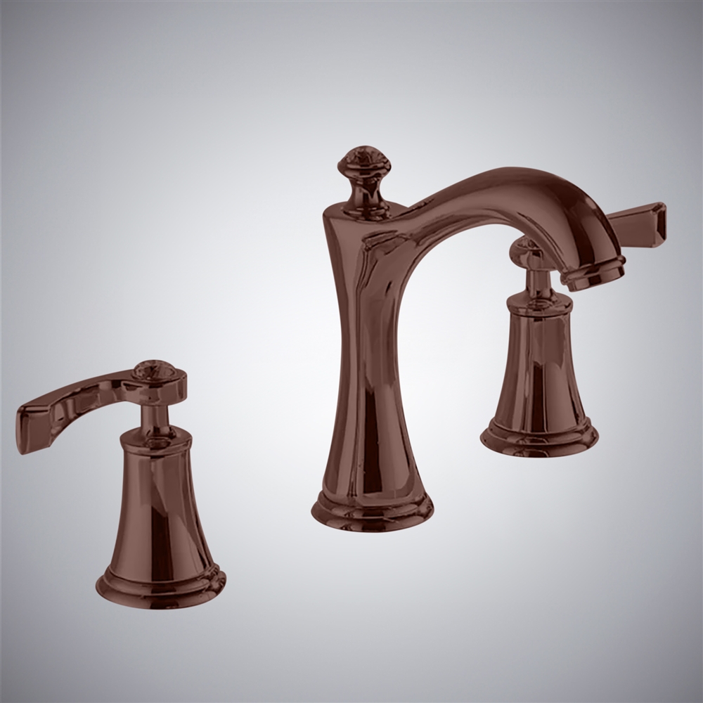 Fontana Saiyue Timeless Dual Handles Crystal Top Bathroom Sink Faucet in Oil Rubbed Bronze Finish
