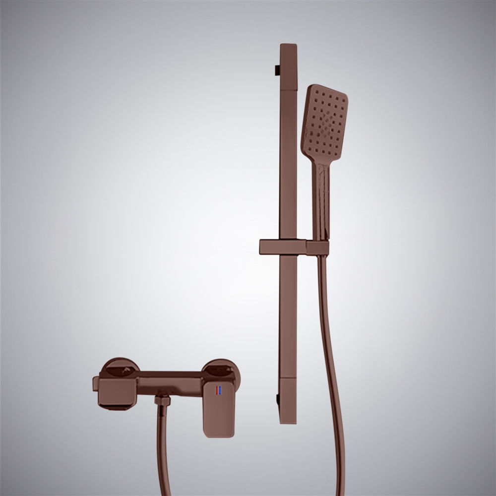 Fontana Canda Exquisite Wall Mounted Waterfall Bathtub Faucet with Handheld Rain Shower in Oil Rubbed Bronze Finish