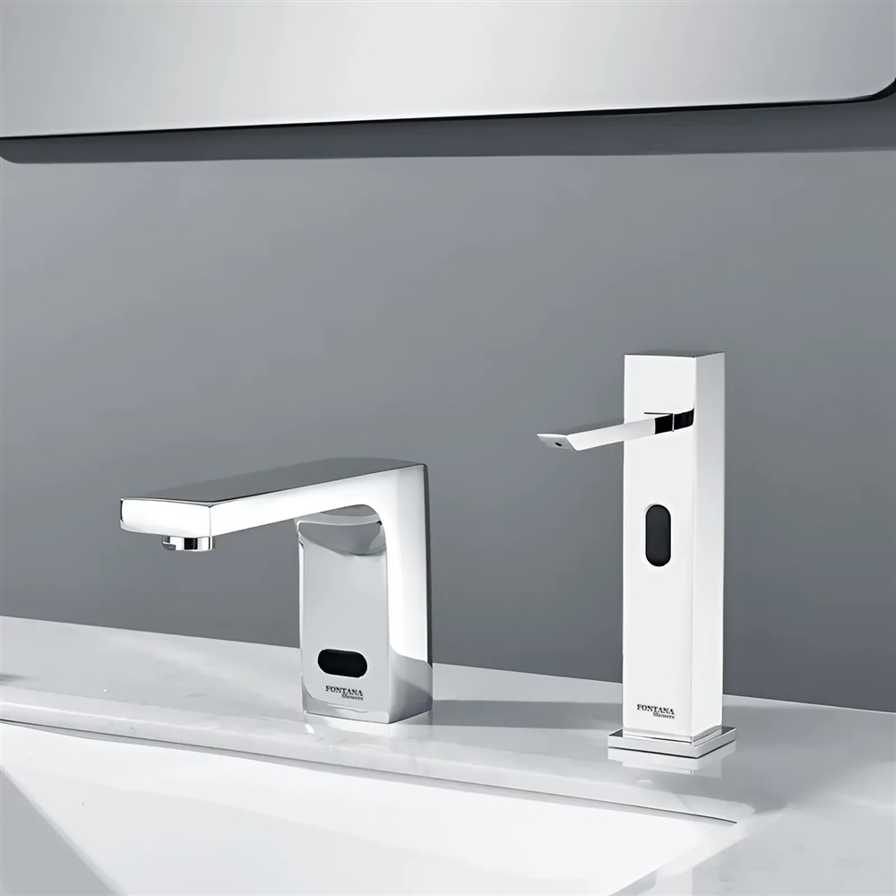 Fontana JÃ³dar Deck Mounted Chrome Automatic Faucet & Foam Soap Dispenser