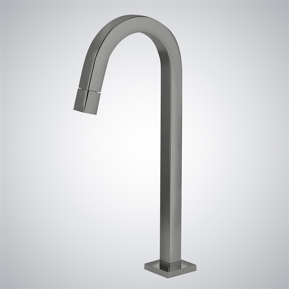 Fontana Orgaz Deck Mounted Gun Metal Gray Twister Bathroom Faucet