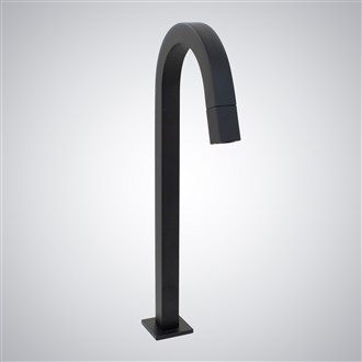 Fontana Orgaz Deck Mounted Goose Neck Matte Black Faucet