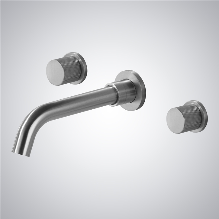 Fontana Tormos Modern Brushed Nickel Finish Wall Mounted Sink Faucet