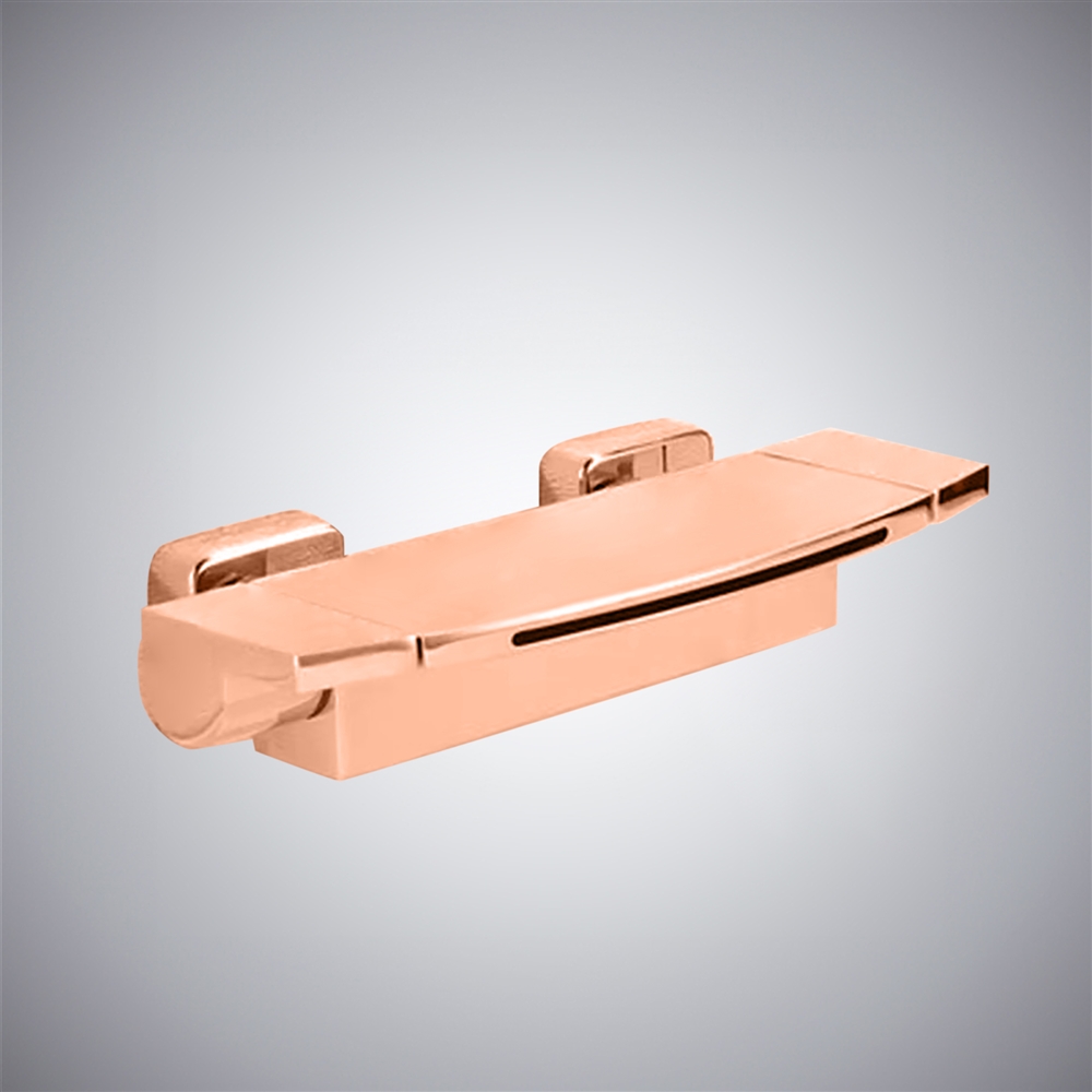 Fontana Uceda Modern Rose Gold Finish Waterfall Bathtub Faucet with Cold & Hot Mixer