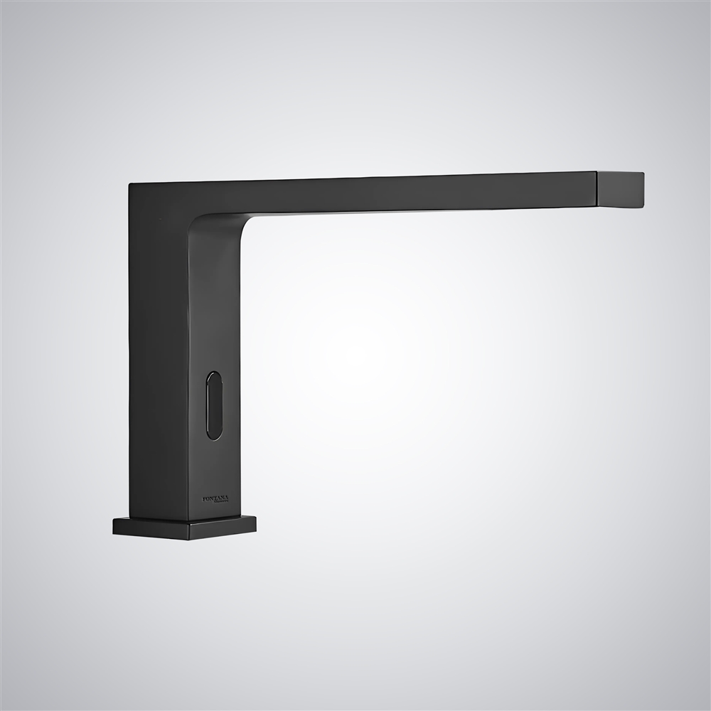 Fontana Oropesa Matte Black Long Spout Touchless Bathroom Sink Faucet